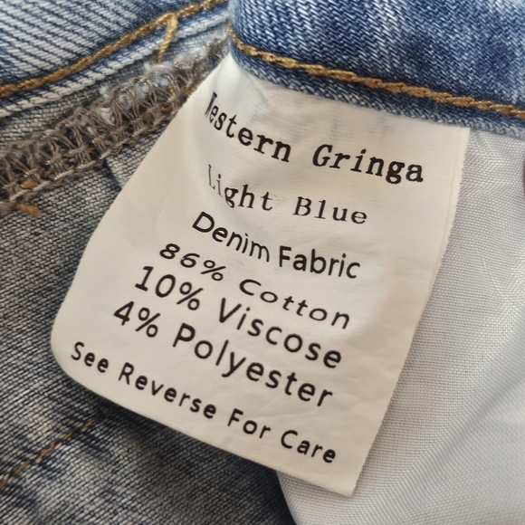 Western Gringa Bareback Jeans 28 / 36 Blue Bootcut Cowgirl Country Horseshoe - Picture 12 of 12